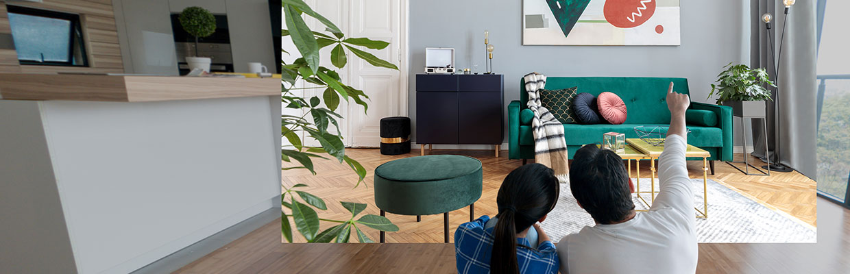 Couple admiring house; image used for HSBC Philippines Salcedo Auction offer page