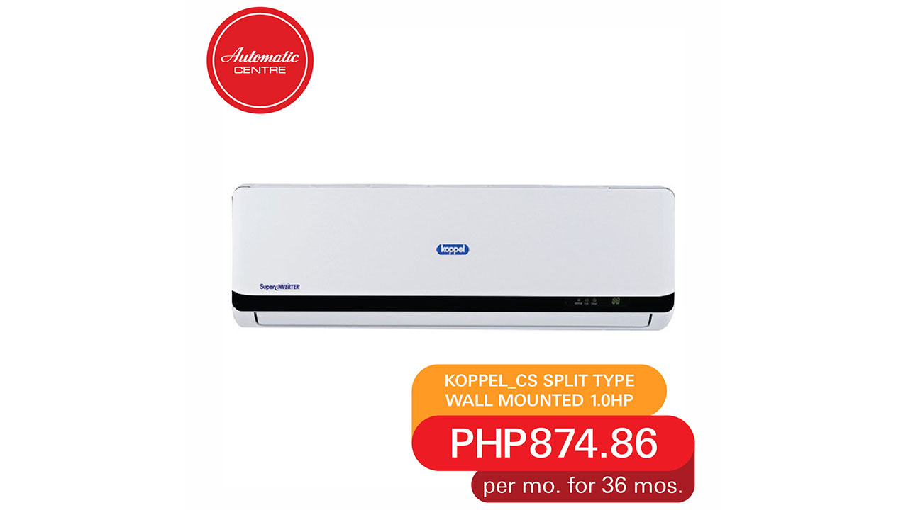 Koppel_CS Split Type Wall Mounted 1.0HP Air Conditioner; image used for HSBC Philppines Credit Card Offers Automatic Centre page