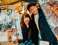 a Japanese couple shopping together