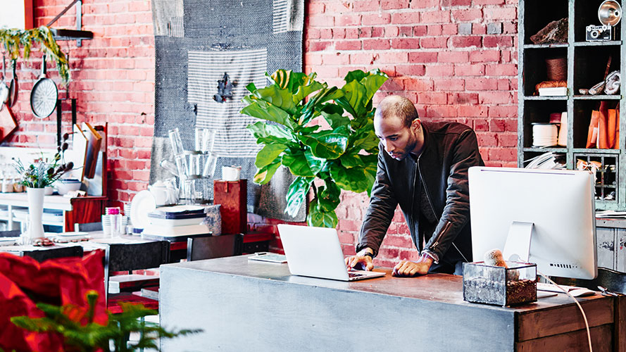 Man Working On Computer