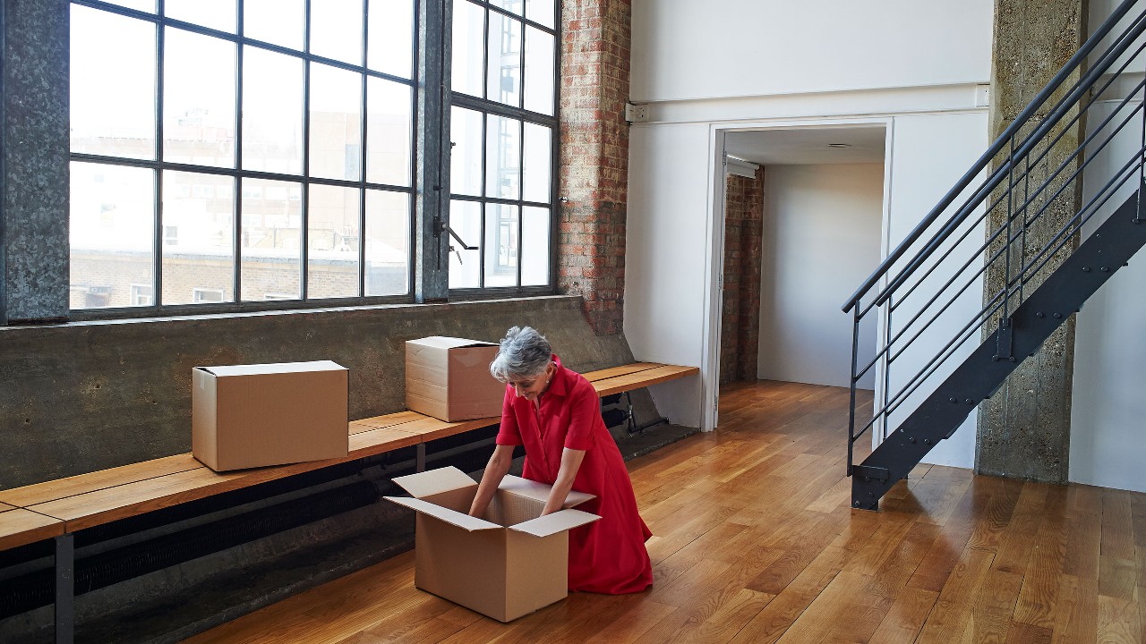 woman moving into new space