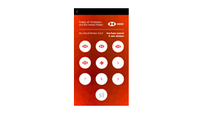 Virtual Sticker Card, image used for HSBC Credit Card Collect and Win Offers