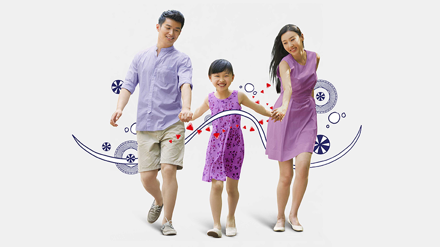 Family holding hands; image used for HSBC Philippines Global Banking page