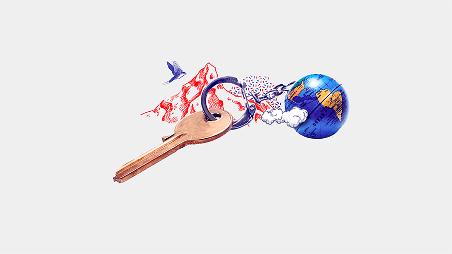 Globe key chain