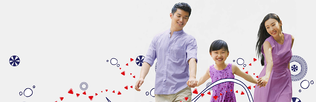 Family holding hands; image used for HSBC Philippines Global banking for Filipinos page