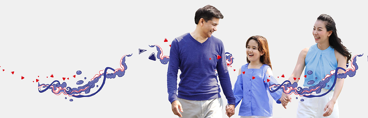 Family walking together; image used for HSBC Philippines Premier Account page